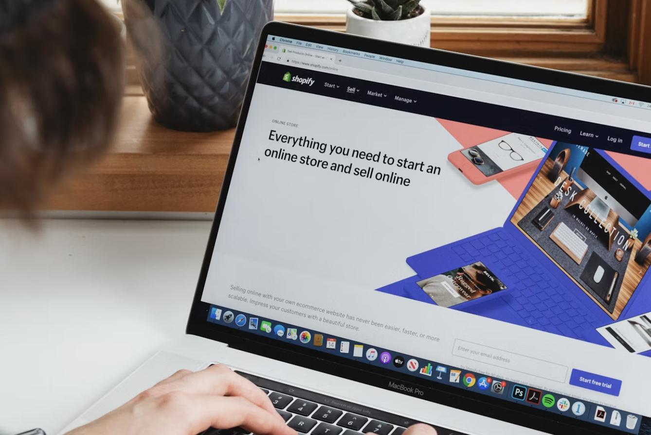 Product Listing Intern working on Shopify store setup
